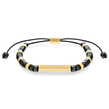 Βραχιόλι Calvin Klein 35000280 μακραμέ με αιματίτη και ατσάλινα στοιχεία σε χρυσό χρώμα.